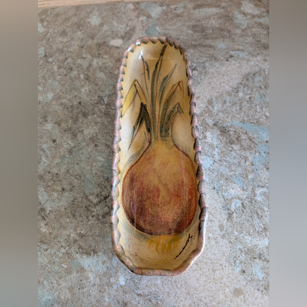 Italica ARS Relish Dish Ceramic Pottery Made in Italy ~11"x3"